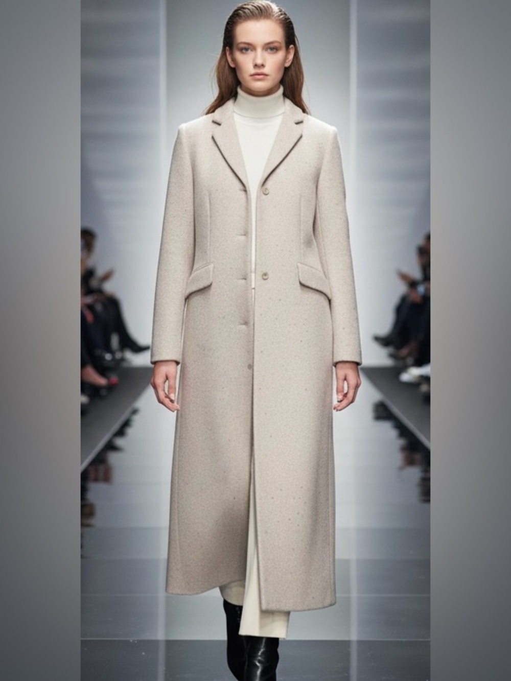Zara Basic Beige Tweed Wool Blend Maxi Duster Coat - Size Small (S)